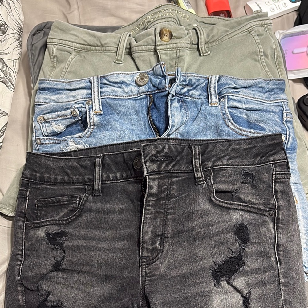 American Eagle Outfitters Green, Blue, and Black Women Shorts